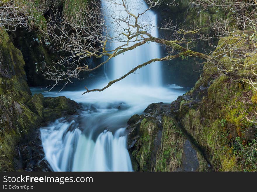 Time Lapse Photography Of Cascade