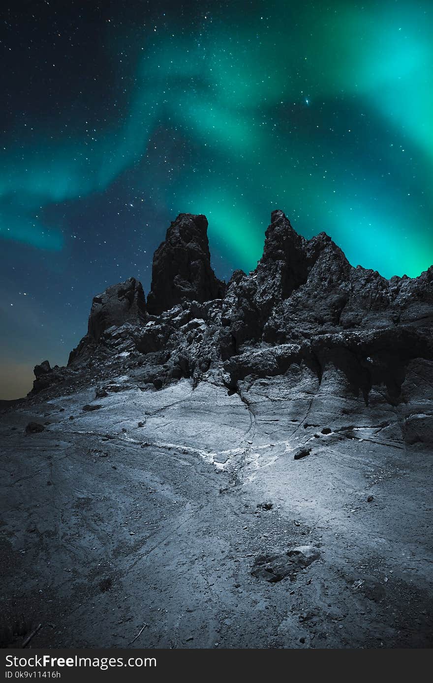 Northern Lights In The Mountains And Plains