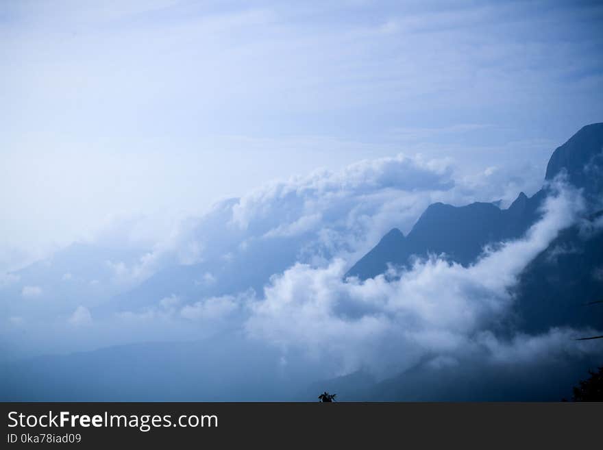 Mountain at Cloudy Sky