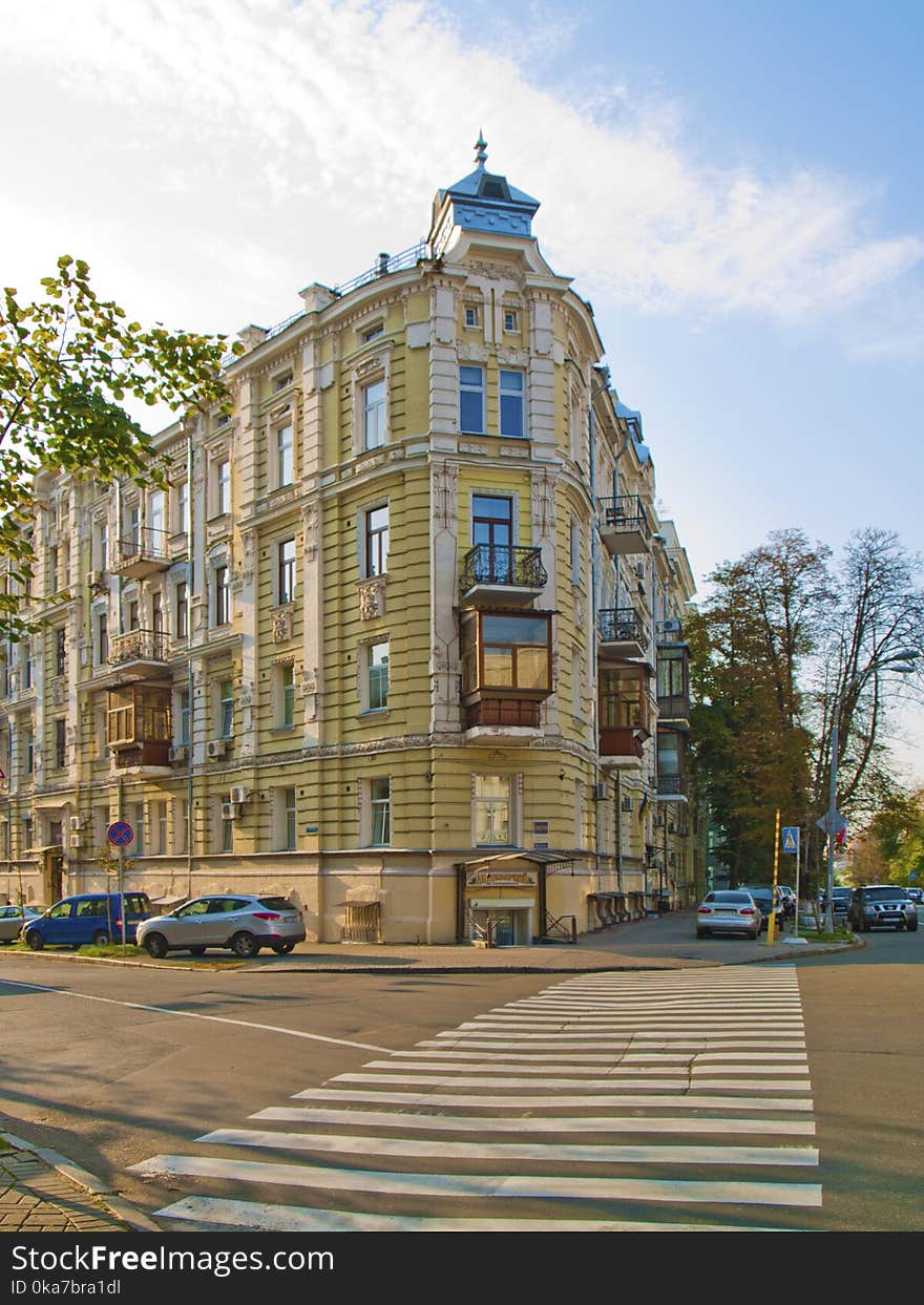 Brown and Blue High Rise Building