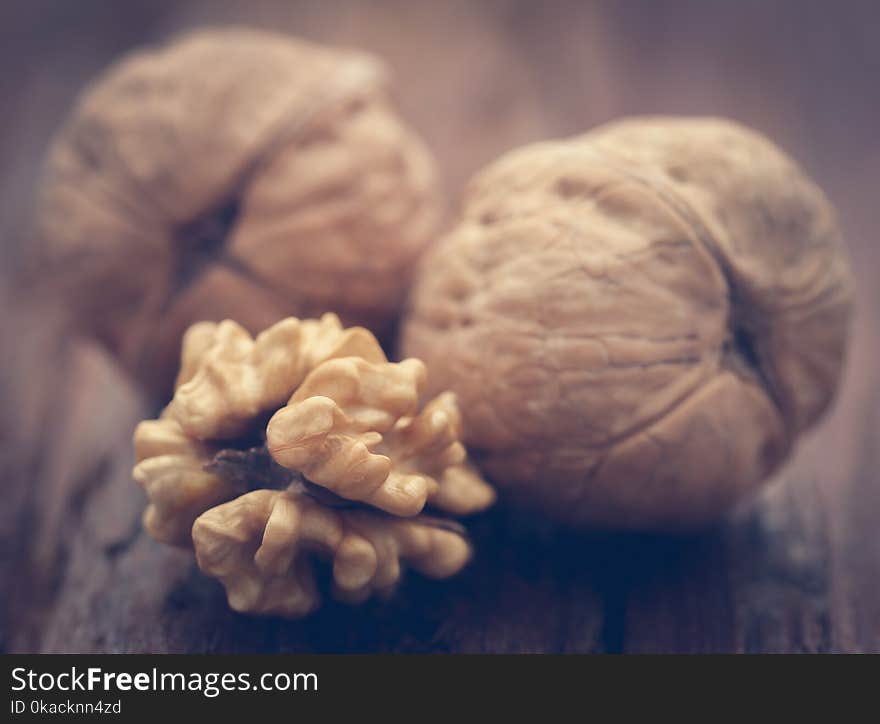 Walnut closeup on natural surface