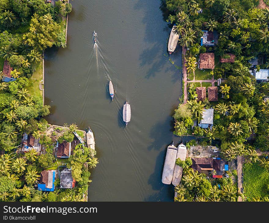 Aerial photo of Alappuzha India