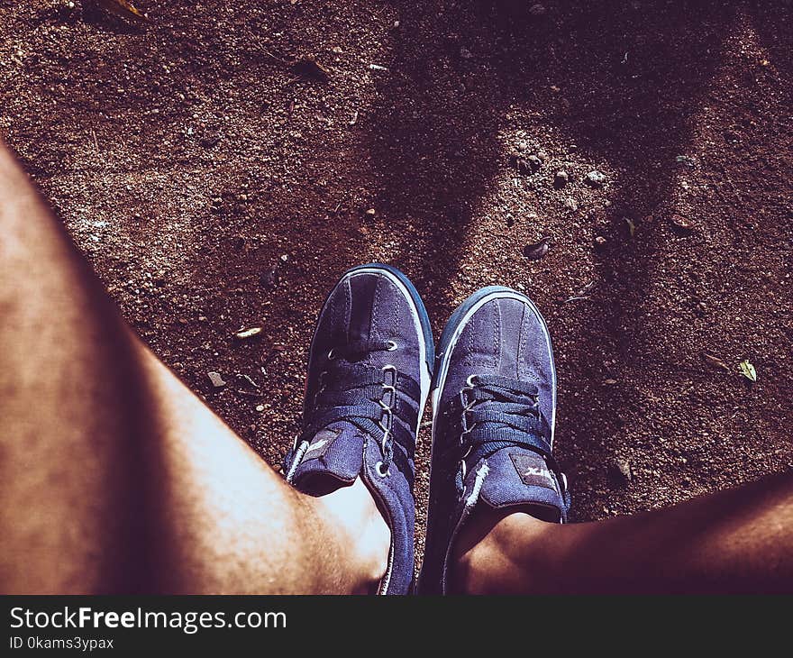 Photo of Pair of Blue Sneakers