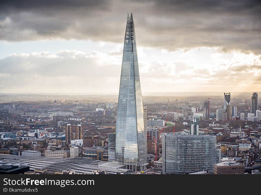 Aerial Photography of State of the Art Architectural High-rise Building