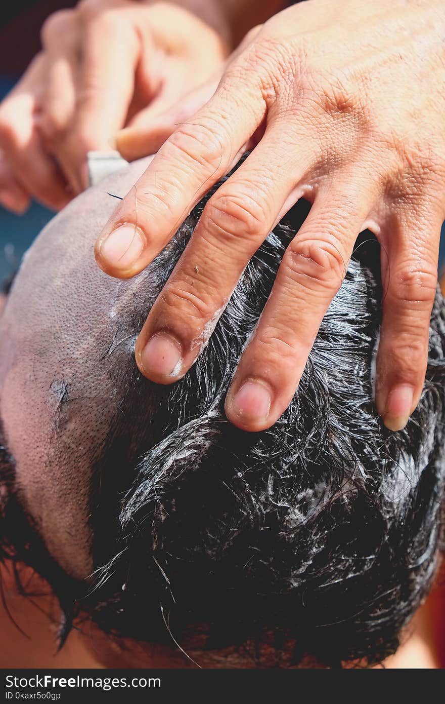 The ceremony of shaving the hair, Buddhist Ordination. The ceremony of shaving the hair, Buddhist Ordination