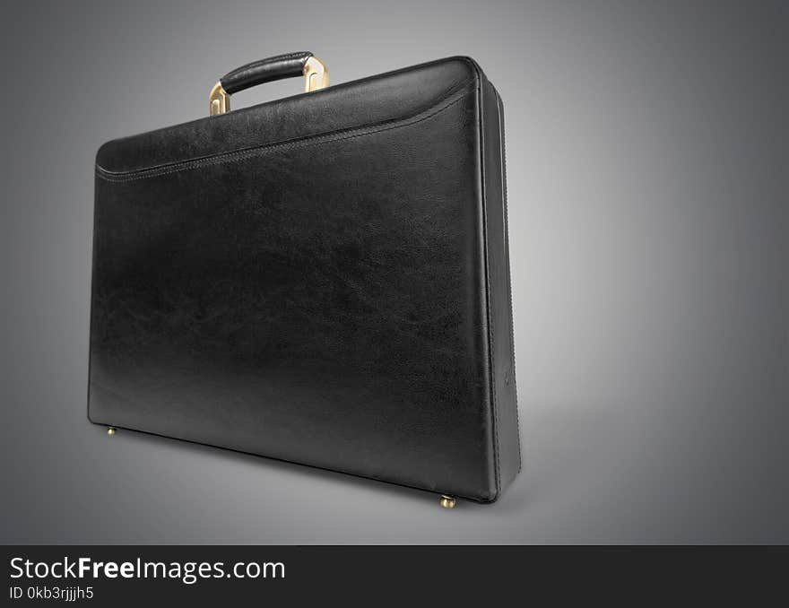 Briefcase business portfolio bag suitcase isolated group of objects