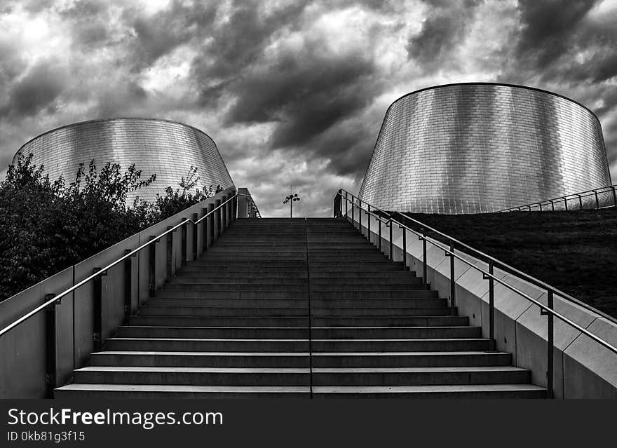 Black and White Cement Stair Photography