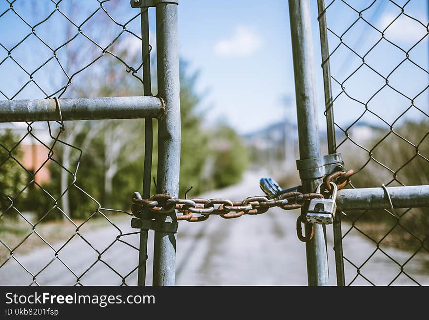 Cyclone Fence in Shallow Photography