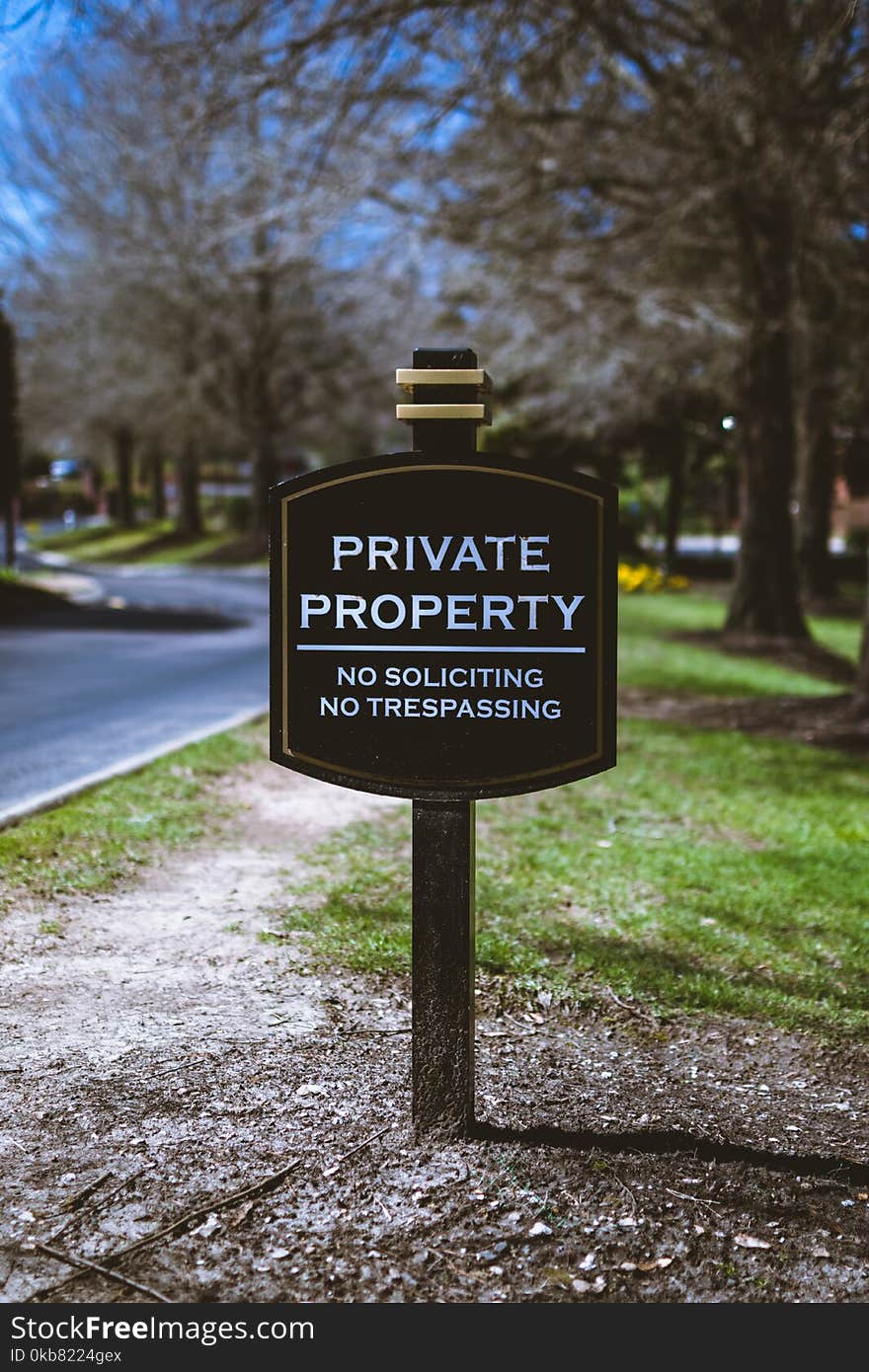 Black and White Private Property Signage