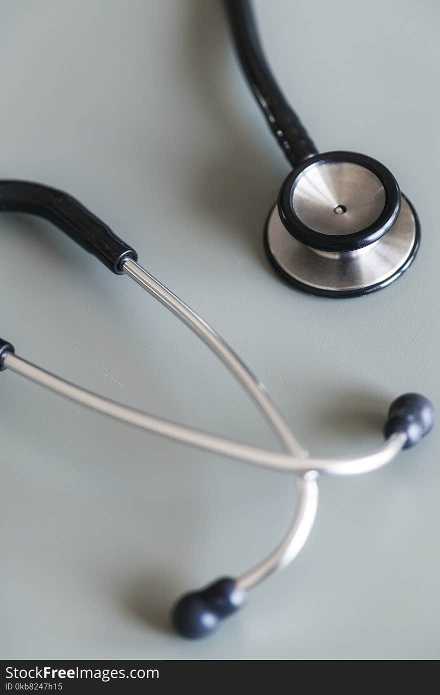 Close Up Photo of Black and Gray Stethoscope