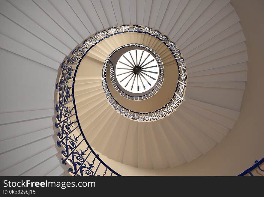 White Concrete Spiral Stairway