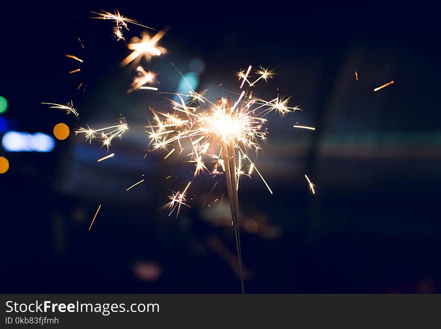 Selective Focus Photography of Sparkler