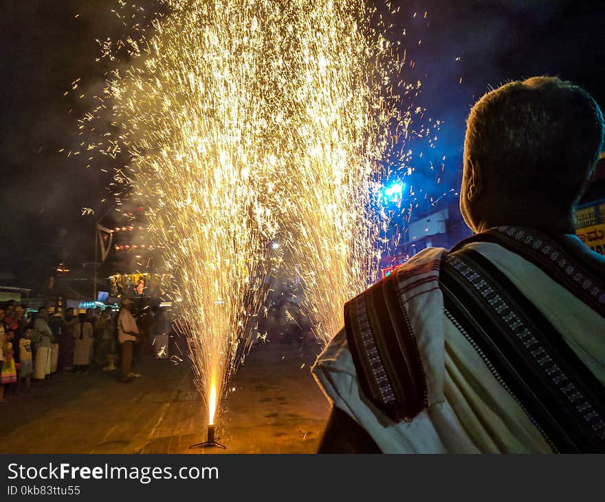 Person Watching Fireworks