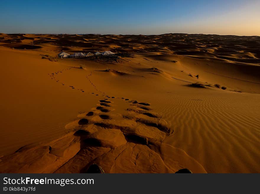 Footprints in Desert