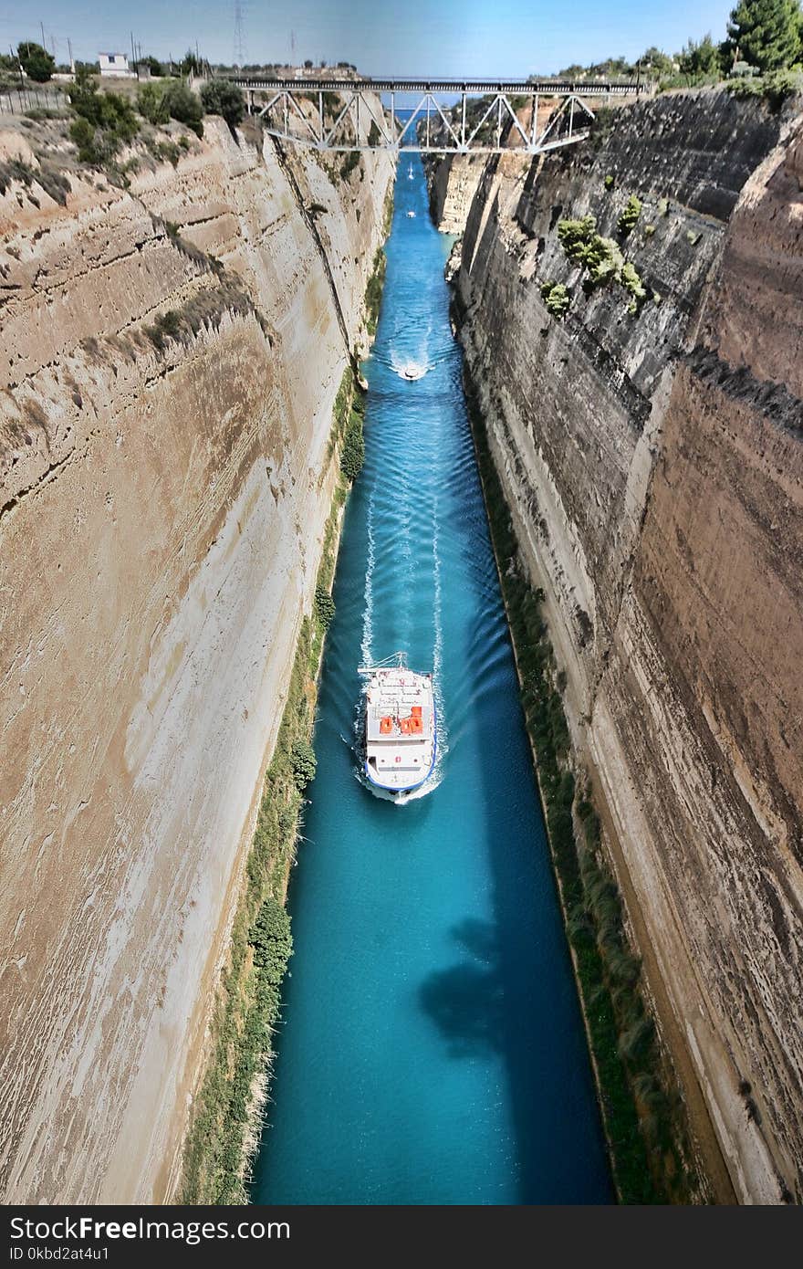 The Boats in the Corinth Canal, Greece