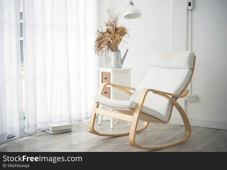 Vintage rocking chair decoration in living room