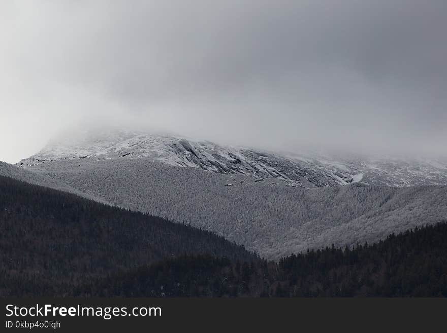 Grayscale Photo of Mountain