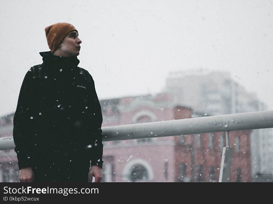 Man Wearing Black Jacket