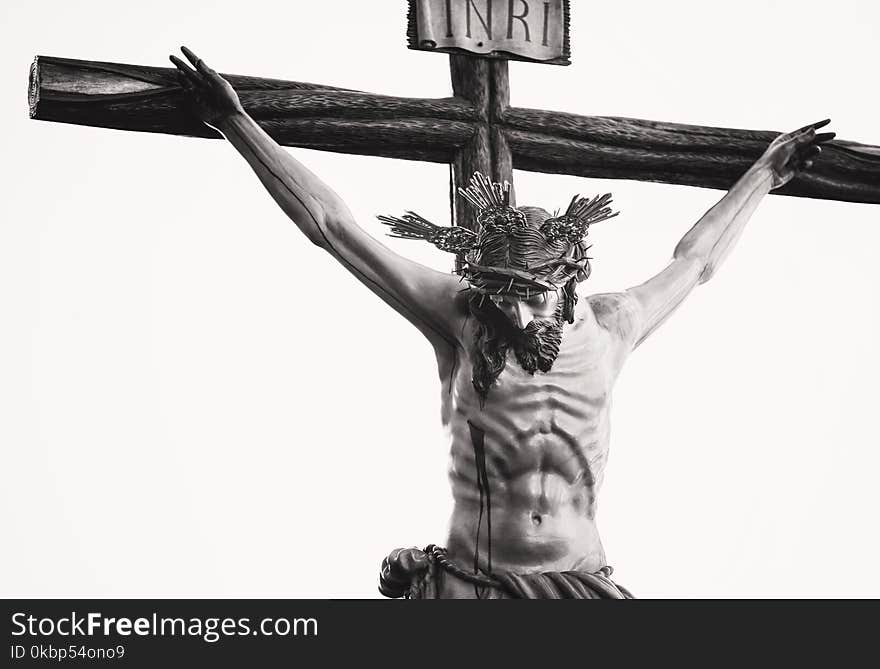 Grayscale Photo Of The Crucifix