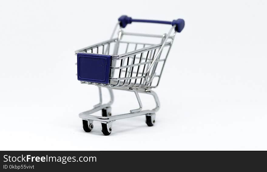 Gray Steel Shopping Cart