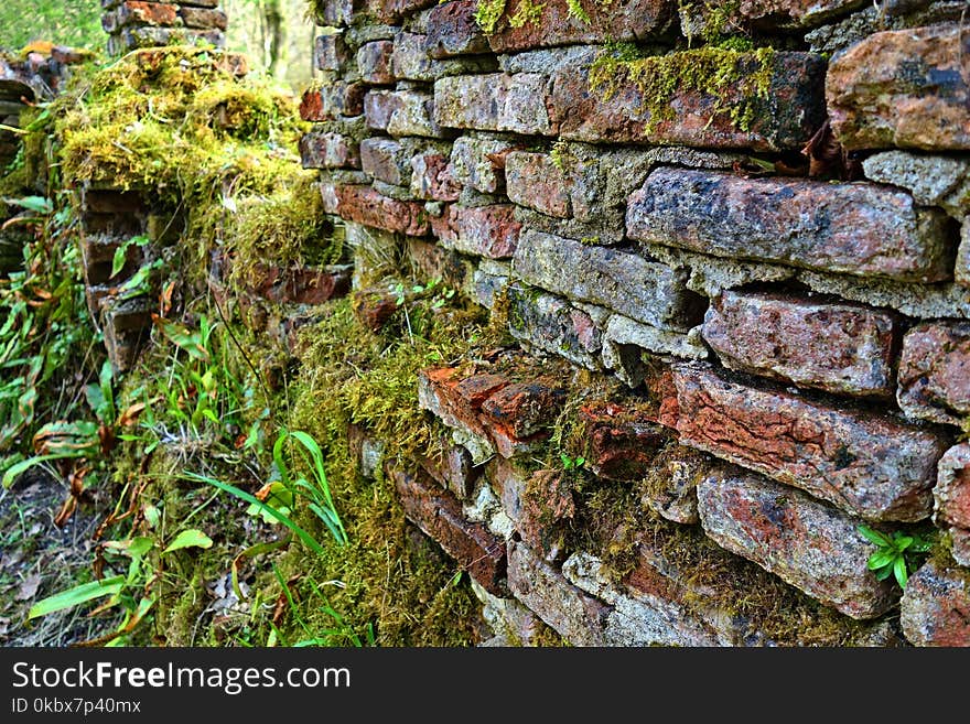 Wall, Stone Wall, Rock, Moss