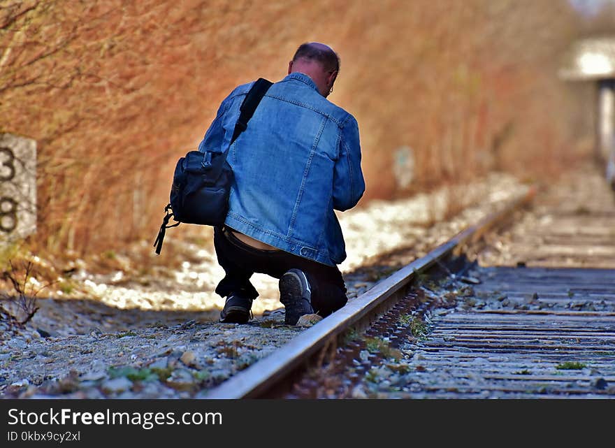 Track, Male, Winter, Water