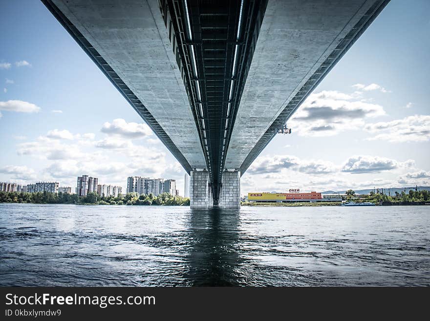 Bridge, Water, Sky, Fixed Link