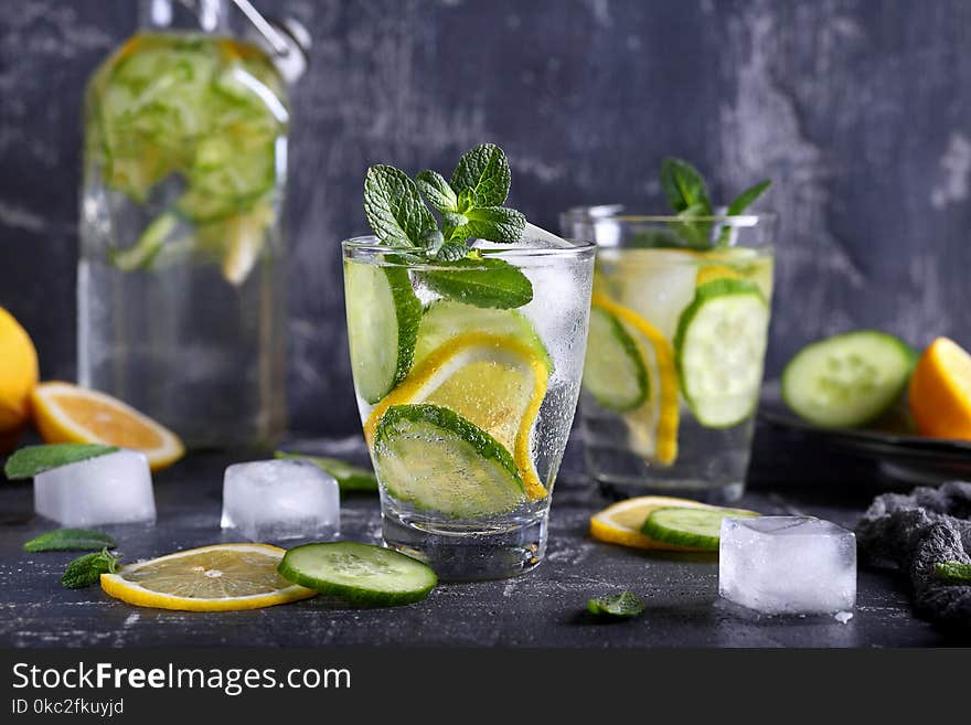 Lemonade With Cucumber, Lemon And Mint