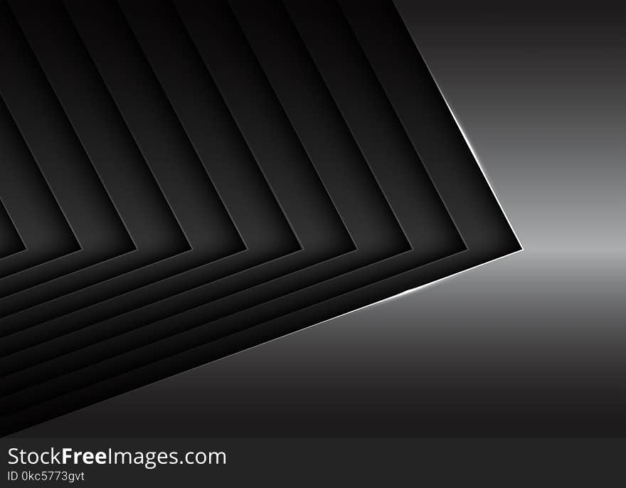 Abstract Black Gray Metal Arrow Design Modern Futuristic Background Vector