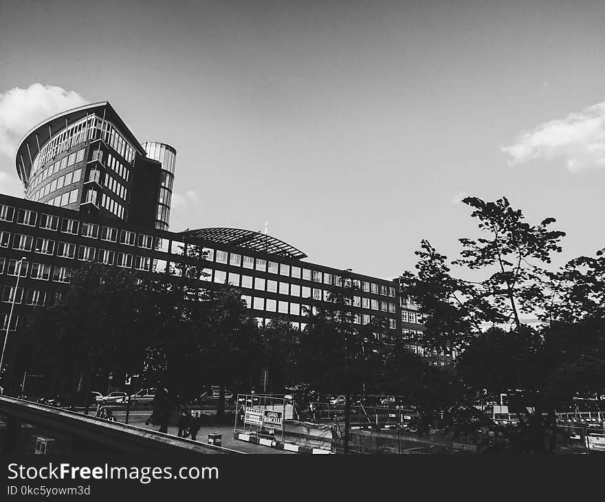 Grayscale Photo of Building