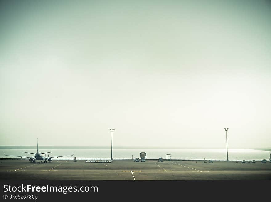 Plane on a Concrete Pavement