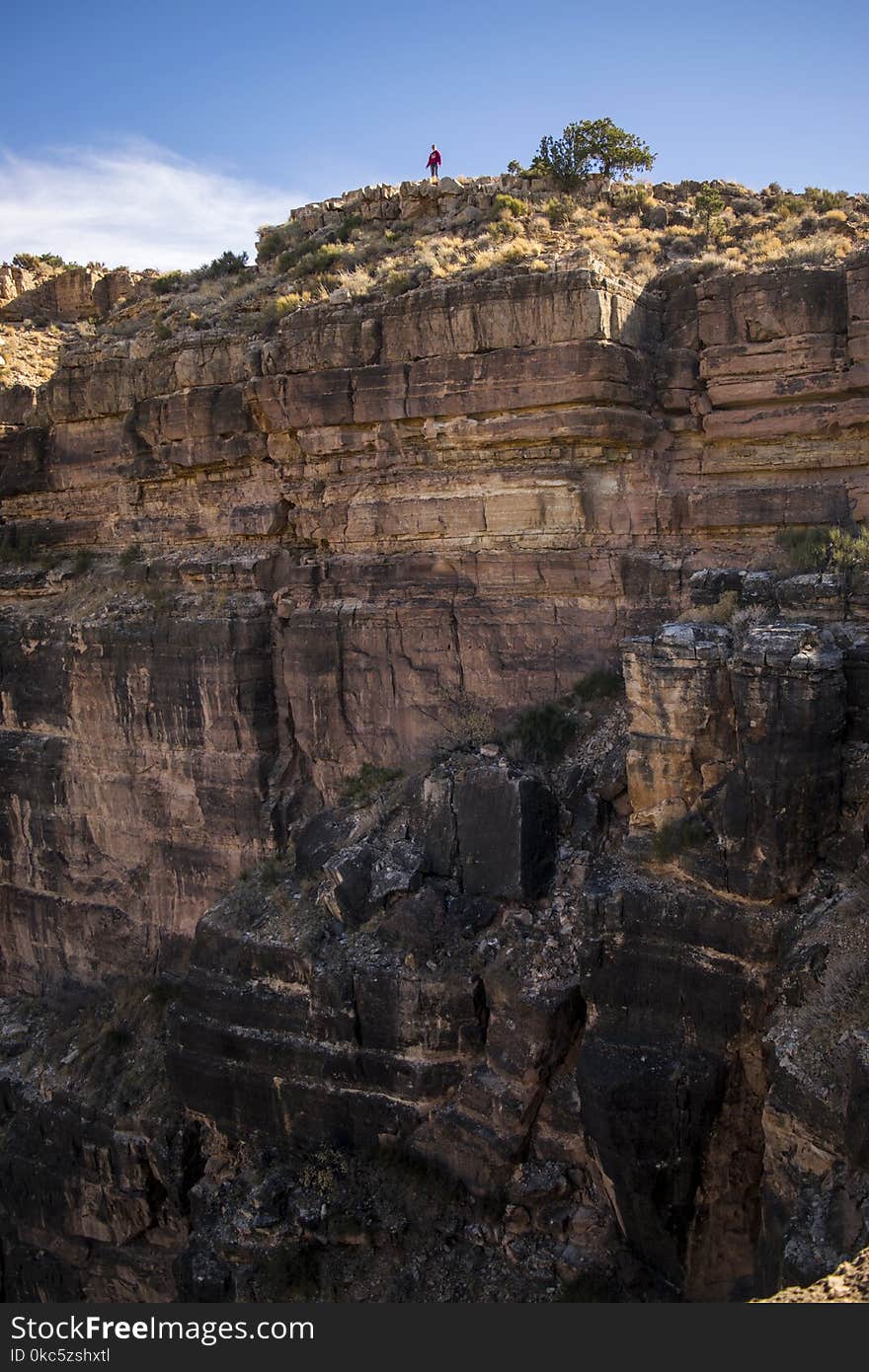 Man Standing on Cliff