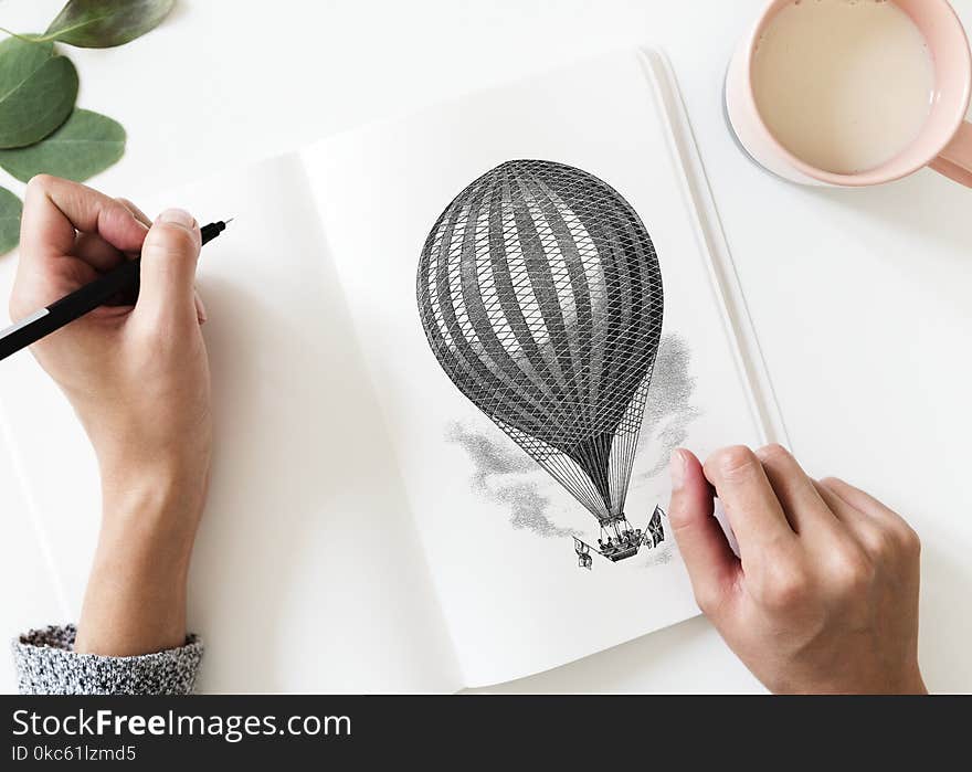 Hot Air Balloon Sketch