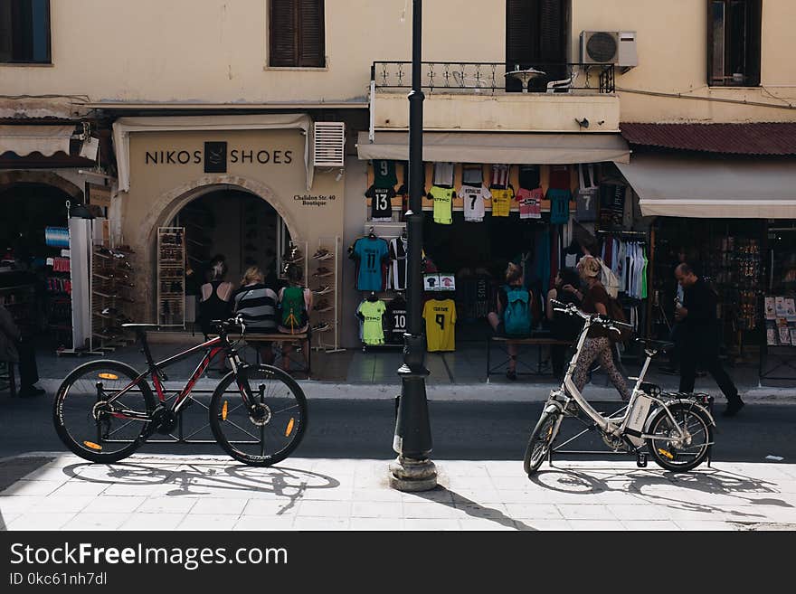 Two White And Black Bicycles