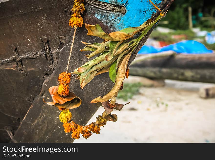 Closeup of a fish boat on Palolem beach in Goa southern India. Closeup of a fish boat on Palolem beach in Goa southern India