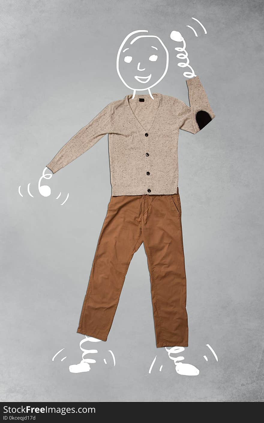 Funny Cartoon Character In Casual Clothes