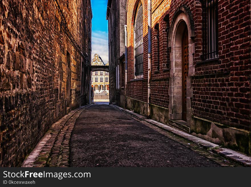 Alley, Infrastructure, Town, Wall