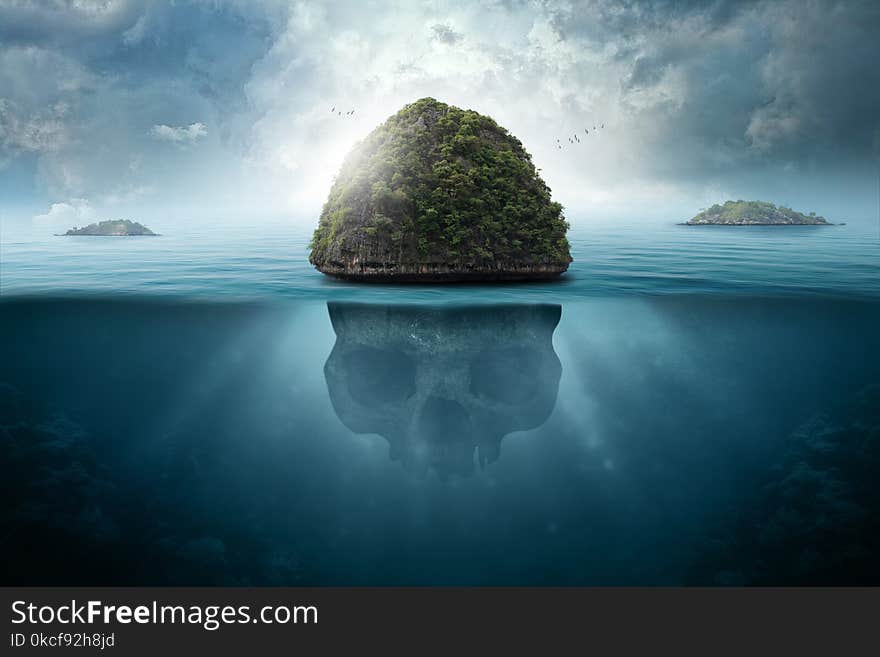 Nature, Sea, Water, Islet