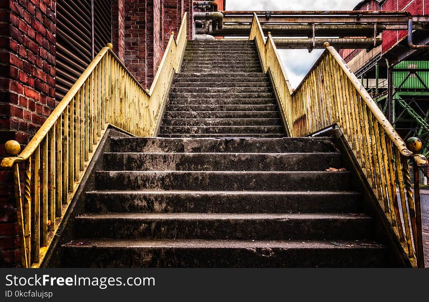 Stairs, Wood, Handrail, Building