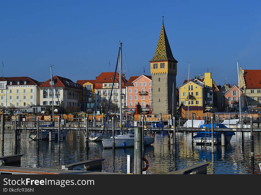 Waterway, Water, Sky, Town