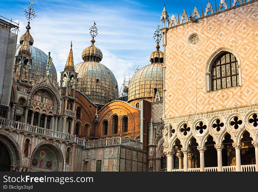 The Basilica of San Marco in St. Marks square in Venice, Italy.