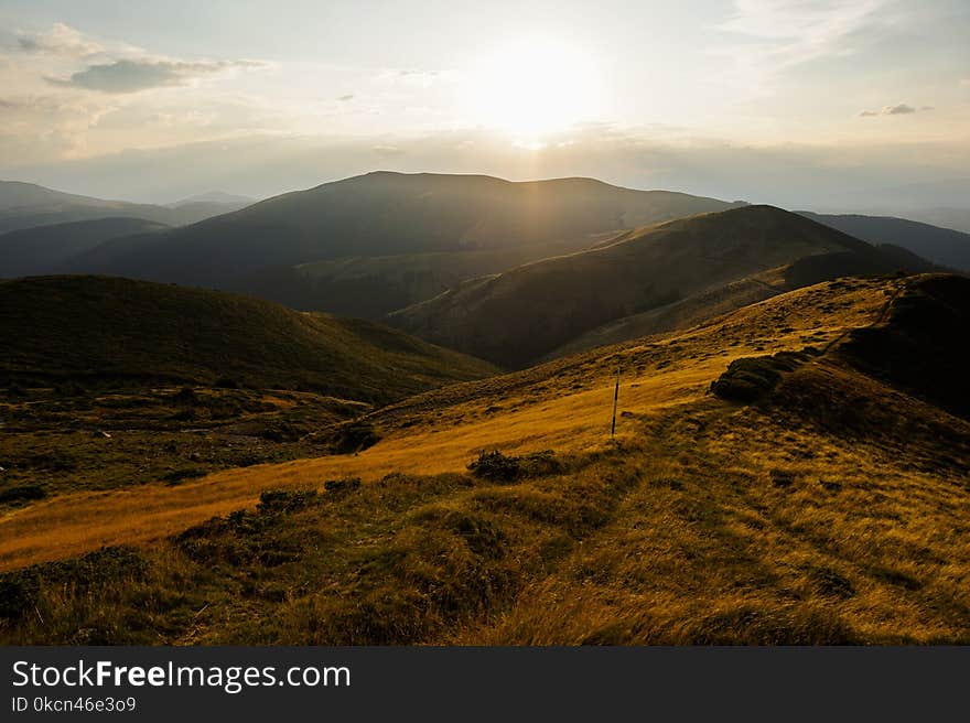 Landscape Photo of Brown Mountain Range