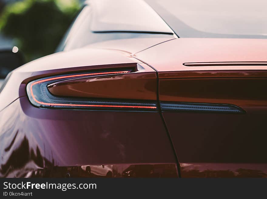 Red Aston Martin DB11 rear light