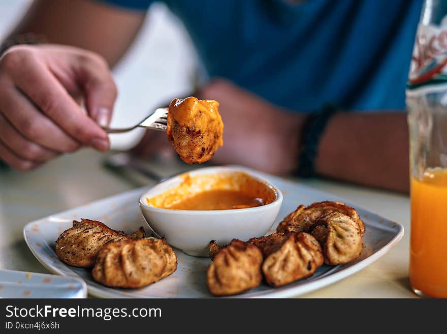 Fried Dumplings and Sauce