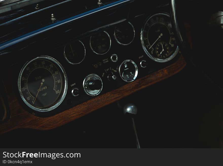 Photography of a Classic Car Gauge