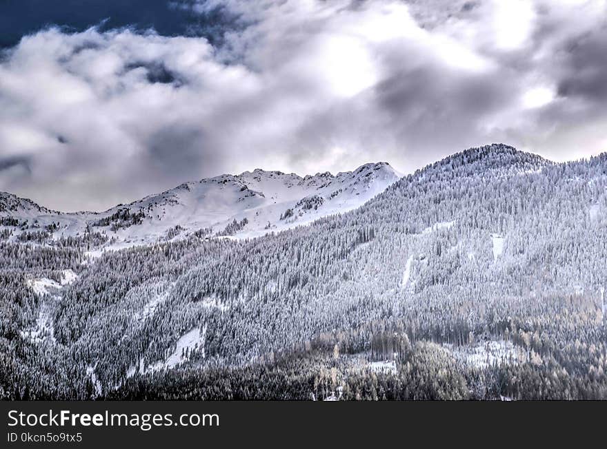 Grayscale Photography of Mountain