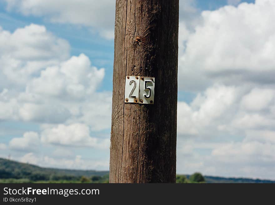 White Metal 25-embossed Signage on Post