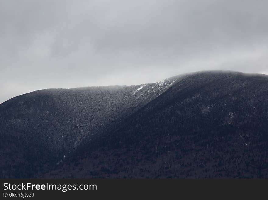 Grayscale Photography Of Mountain