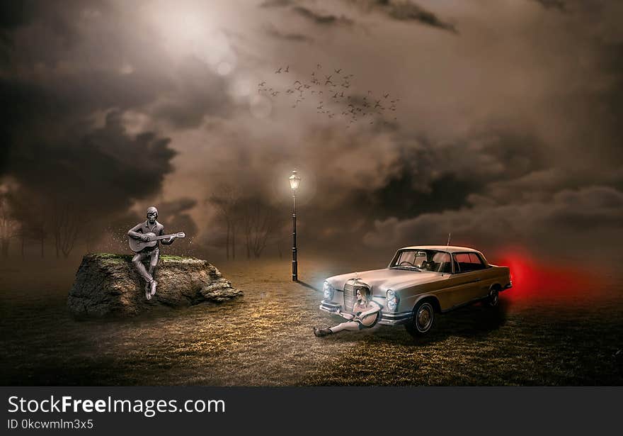 Car, Automotive Design, Dust, Sky