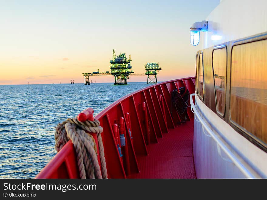 An offshore crewboat used in the oil and gas industry in the Gulf of Mexico.